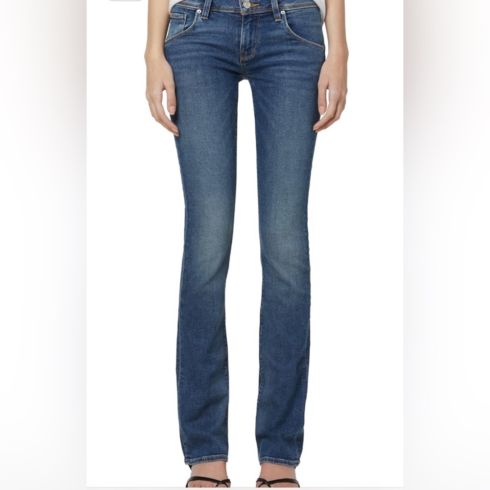 Hudson Mid-Rise Beth Baby Boot Women's Dark Blue Jeans with Back Flap Pockets - Picture 12 of 17